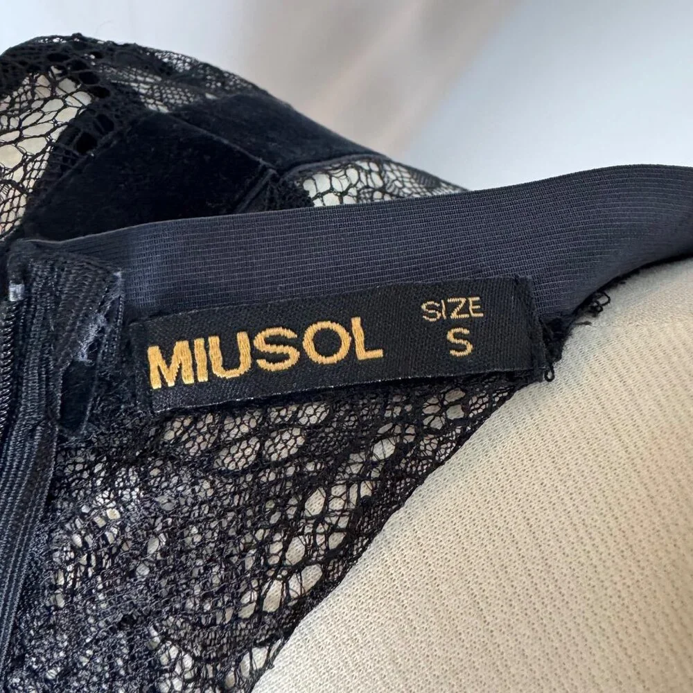 Miusol Whimsigoth Goth Dark Fairy Black Lace Maxi Dress Sz Sm - Picture 3 of 13